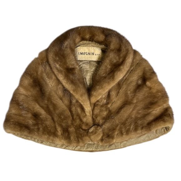 CO Vintage Mink Fur Stole Scarf Collar Shawl Wrap